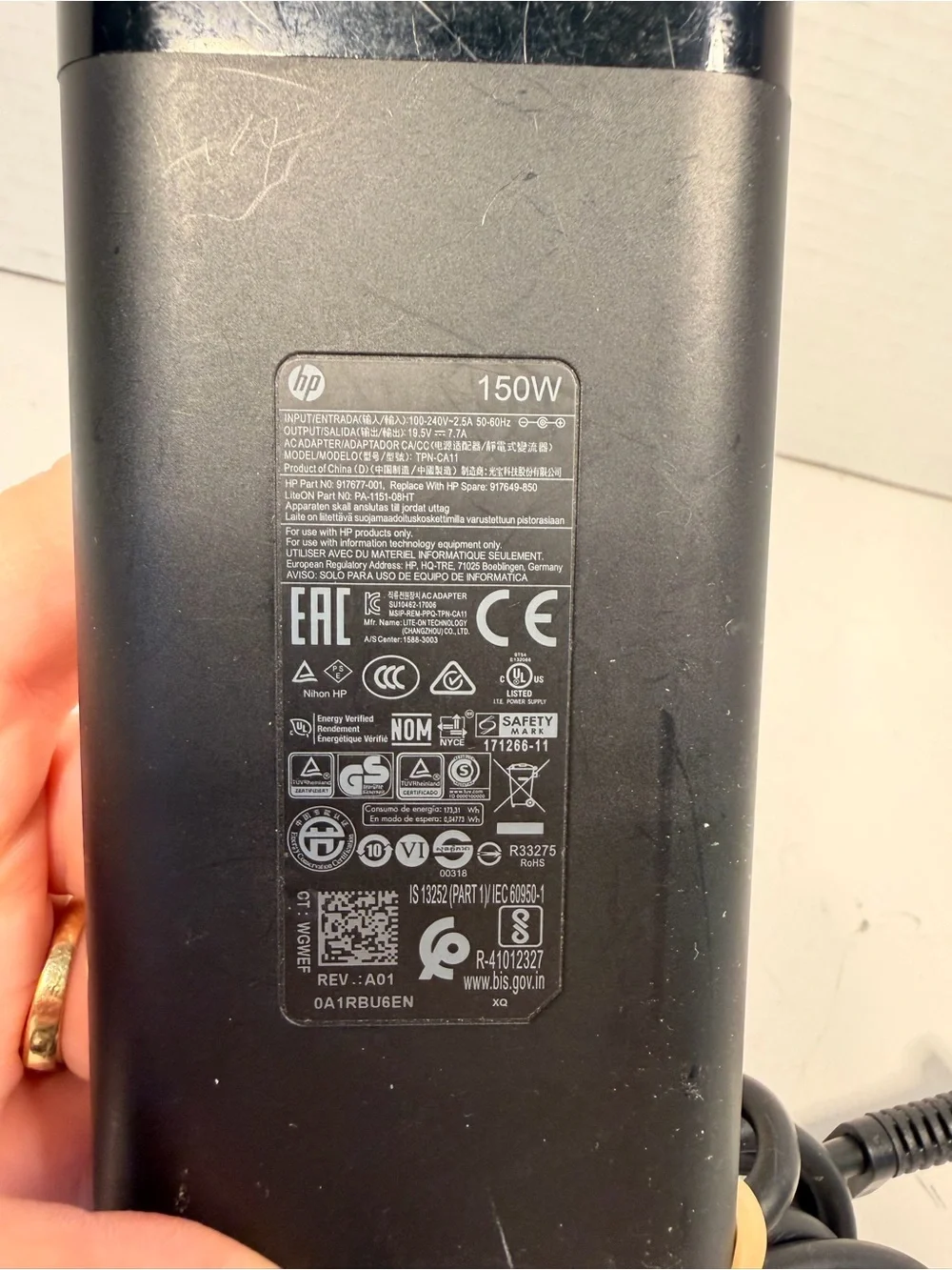 HP 150W Smart AC Adapter TPN-CA11 19.5V 7.7A Laptop Charger
